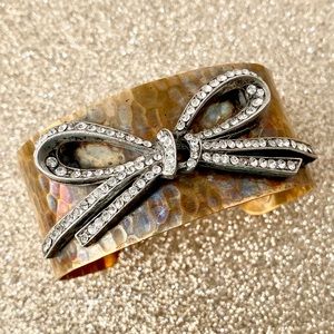 Miss Elle NYC Brass Crystal Bow Bracelet